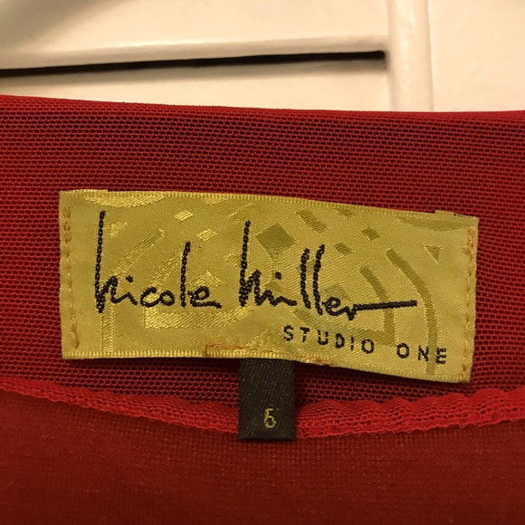 Nicole Miller Studio One gathered red dress - Picture 1 of 3